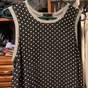 J Crew mixed media sleeveless top polka dot Small